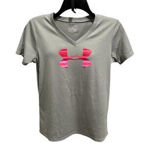 Under Armour Youth Girl Short Sleeve Gray Loose Fit T-shirt Size YLG